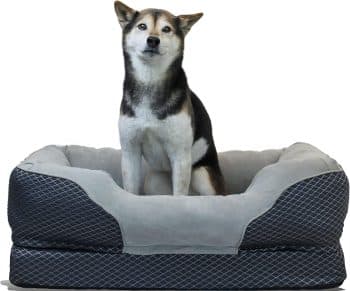 BarksBar Snuggly Sleeper Medium Gray Diamond Orthopedic Dog Bed