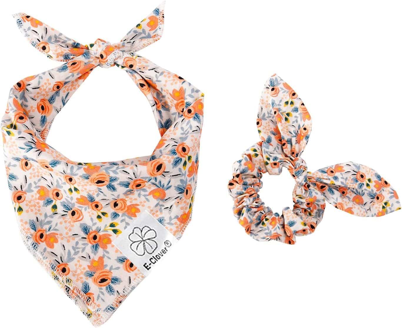 E-Clover Dog Bandanas & Matching Scrunchie Set