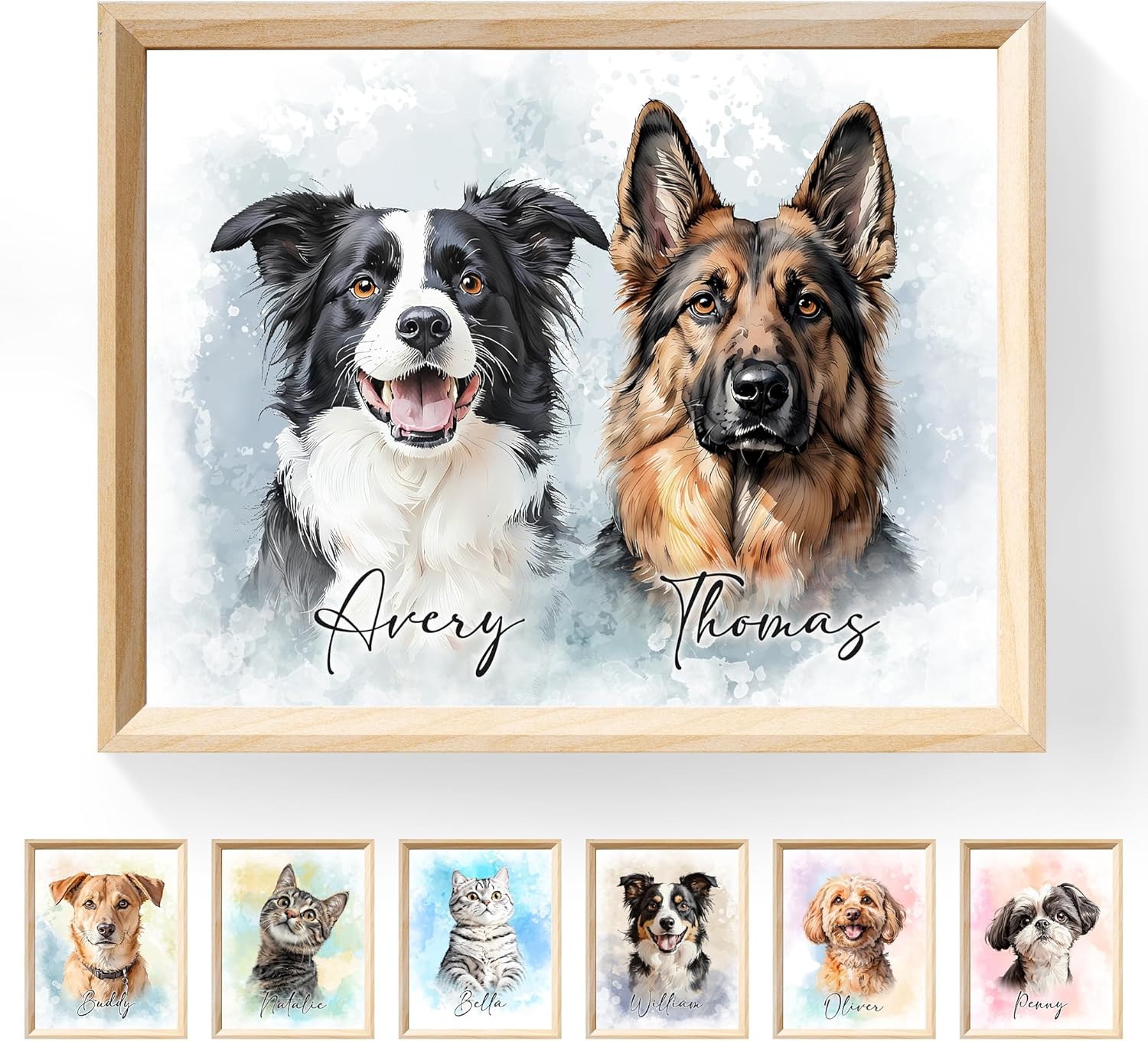 PAWSARTIZE Custom Pet Portrait, Hand-Painted