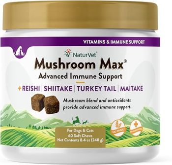 NaturVet Mushroom Max Advanced Immune Support Dog Supplement
