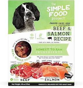 Simple Food Project - Beef & Salmon Recipe - Freeze Dried Raw Food for Dogs