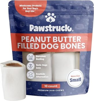 Pawstruck Small 3" Filled Dog Bones, Peanut Butter Flavor