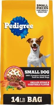 Pedigree Dry Dog Food for Adult Small Dogs, Grilled Steak and Vegetable Flavor