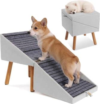 2-in-1 Dog Steps & Ottoman,17.13" H Dog ramp