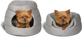 Best Friends by Sheri 2 in 1 Honeycomb Convertible Cat and Dog Cave Bed