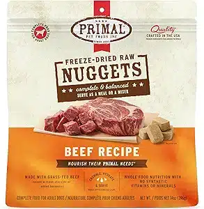 Primal Freeze Dried Raw Dog Food Nuggets, Beef, Complete & Balanced Meal