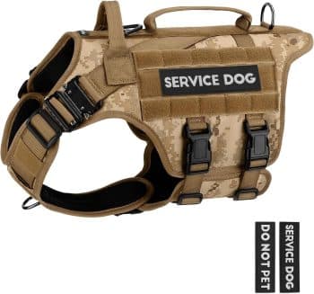  Petnanny Tactical Dog Harness Service Vest for Medium Dogs M Desert Camo
