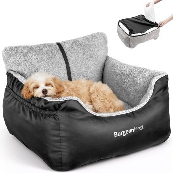 BurgeonNest Dog Car Seat for Small Dogs & Cats Under 25 lbs