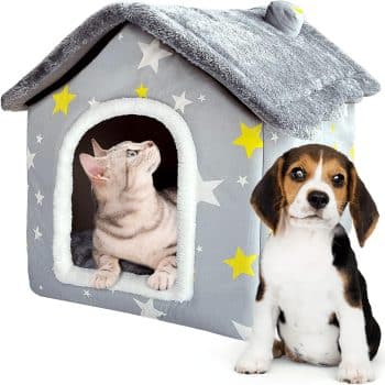 KUDES Cat and Small Dog House Kennel Foldable Pet Bed Tent