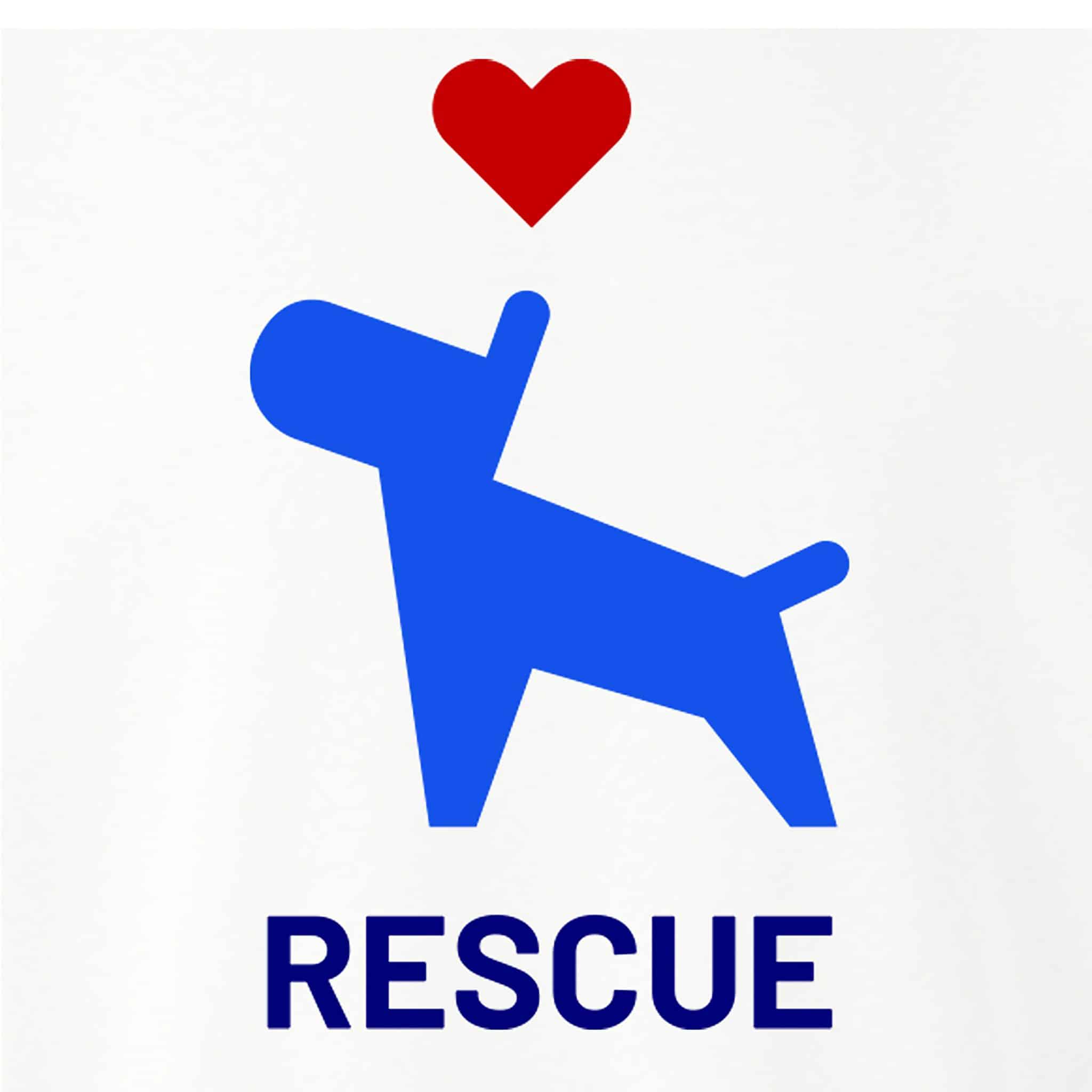 Rescue Dog & Heart Standard Tee White - Image 2