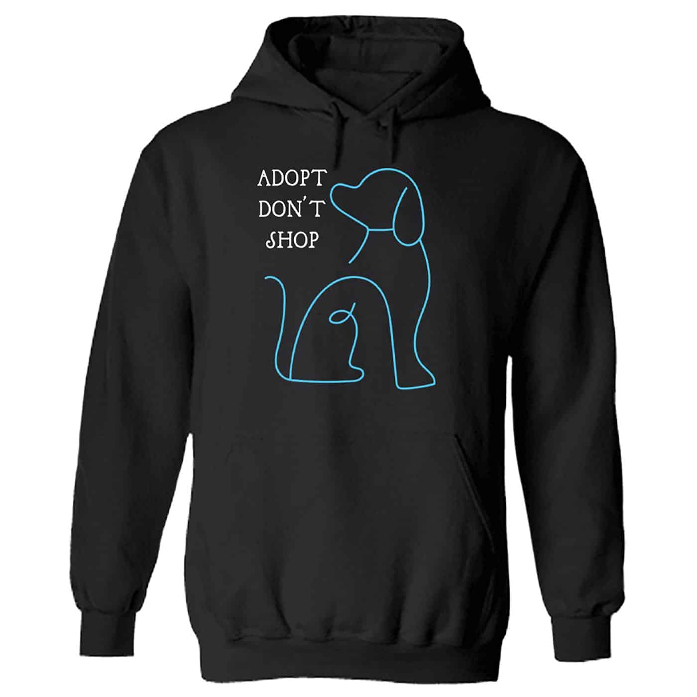 Adopt Don’t Shop Dog Stencil Hoodie Black