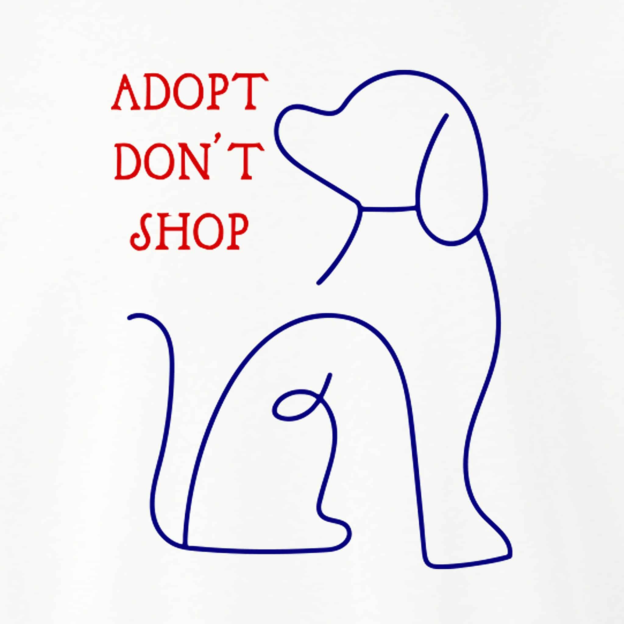 Adopt Don’t Shop Dog Stencil Standard Tee White - Image 2