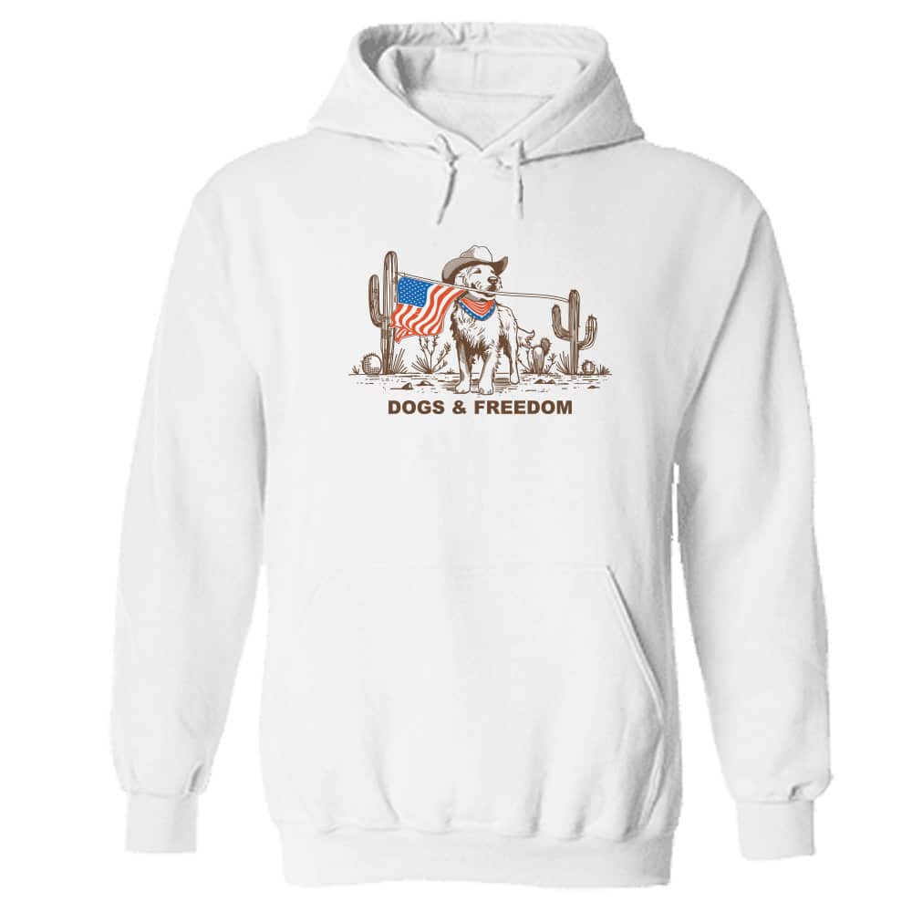 Dogs & Freedom Cowboy Hoodie White