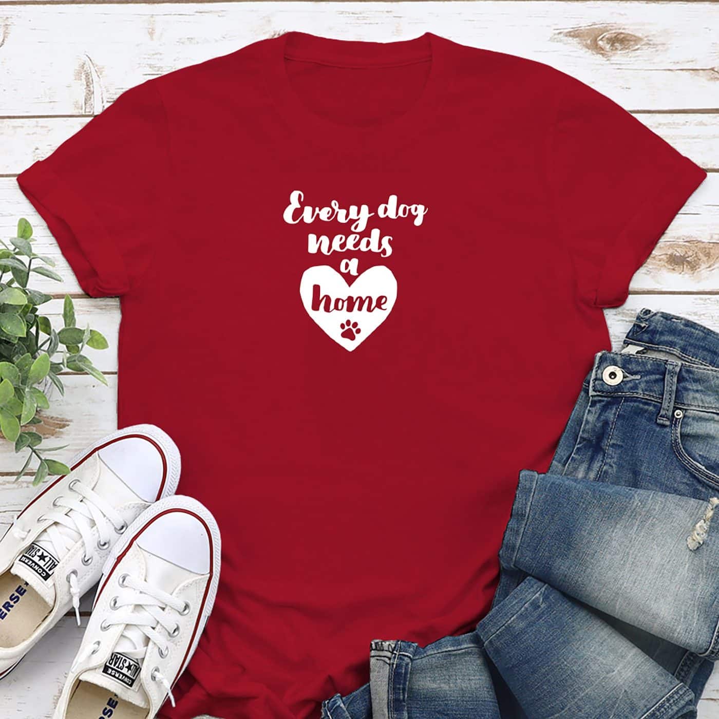 Every Dog Needs A Home Standard Tee Red
