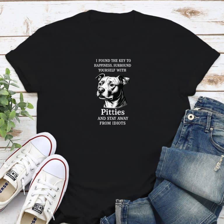 The Key To Happiness - Surround Yourself With Pitties Standard Tee Black