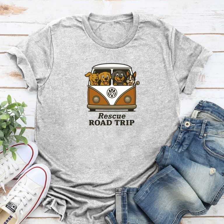 Rescue Road Trip Buddies Standard Tee Heather Grey