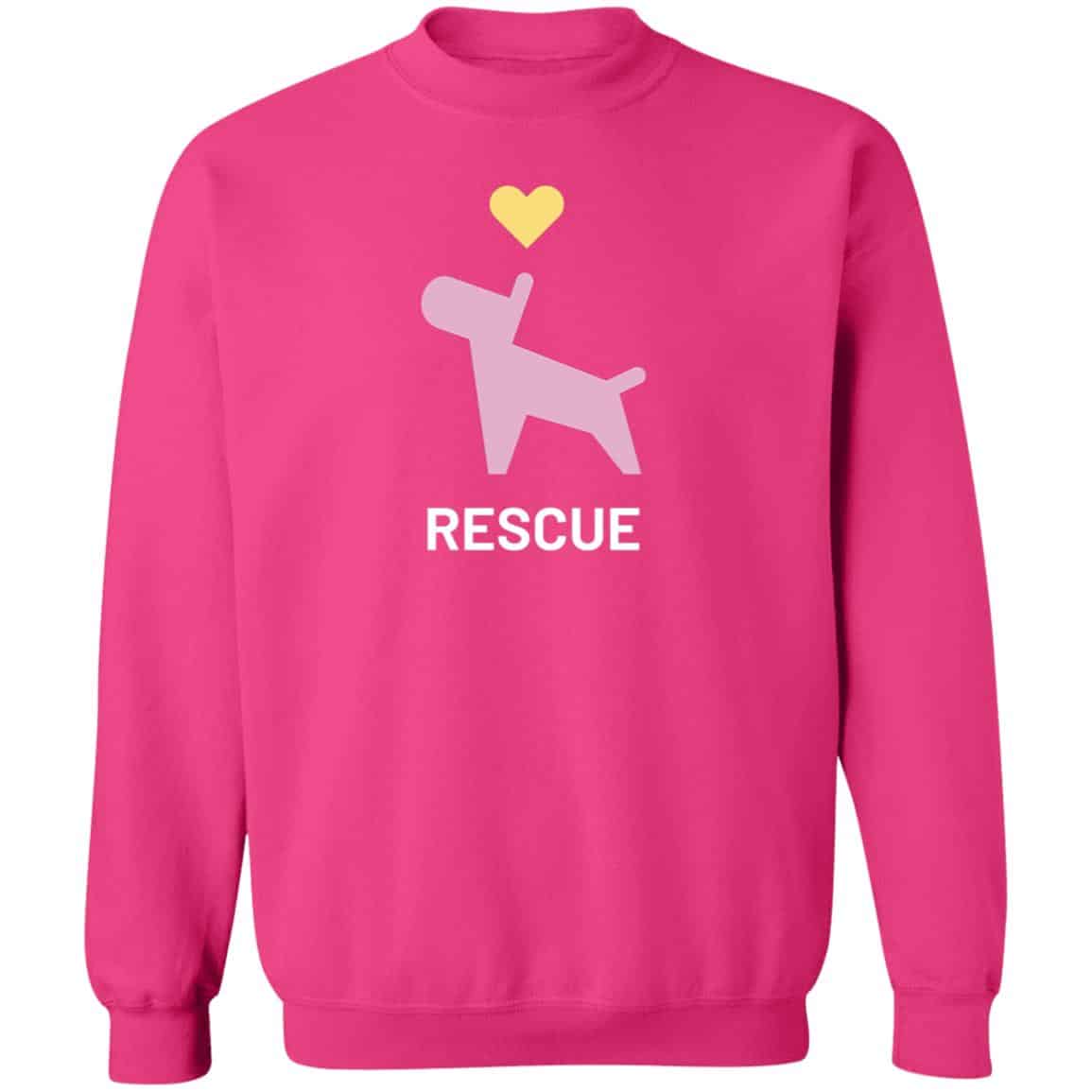 Rescue Dog & Heart Sweatshirt Pink