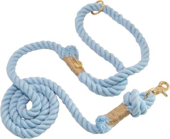 Puppysentials 5ft Braided Cotton Rope Dog Leash