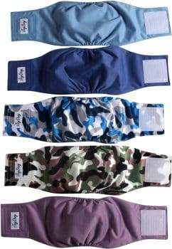 JoyDaog 5 Pack Washable Male Dog Diapers,Reusable Small Dog Belly Bands