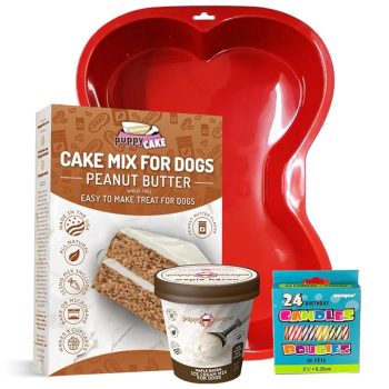 Puppy Cake Cake and Ice Cream All Natural Fluffy & Moist Dog Birthday Cake Kit in with Peanut Butter