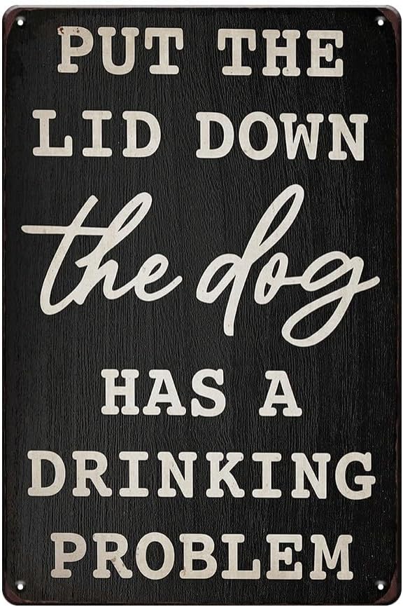 Dog Bathroom Sign Decor