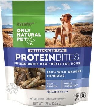 Only Natural Pet Protein Bites Freeze-Dried Raw Wild-Caught Minnow Treats