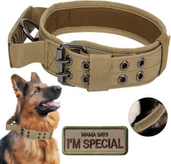  Tactical Dog Collar with Handle Heavy Duty Metal Buckle for Large Dogs