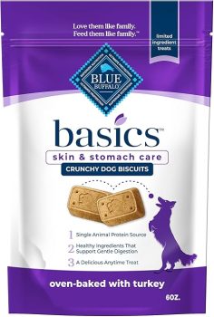 Blue Buffalo Basics Dog Biscuits, Skin & Stomach Care Crunchy Dog Treats