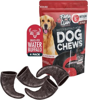 Fang & Claw Water Buffalo Horn Chews – 4 Pack