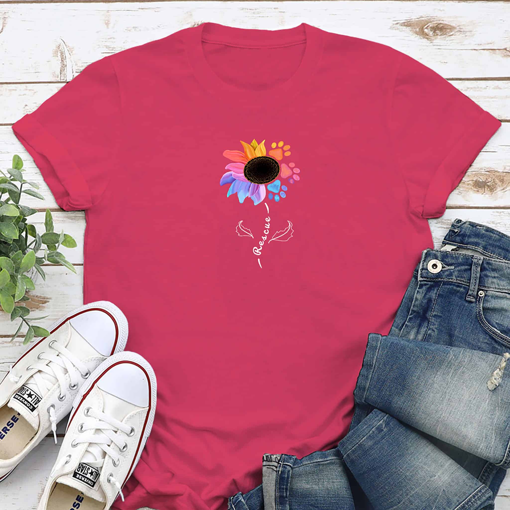 Rescue Flower Standard Tee Pink
