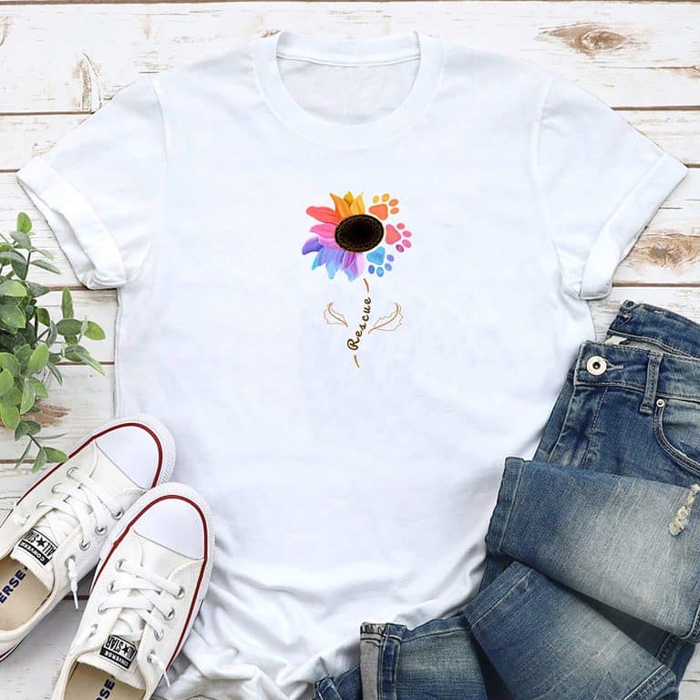 Second Chance Movement™ Rescue Flower Standard Tee White