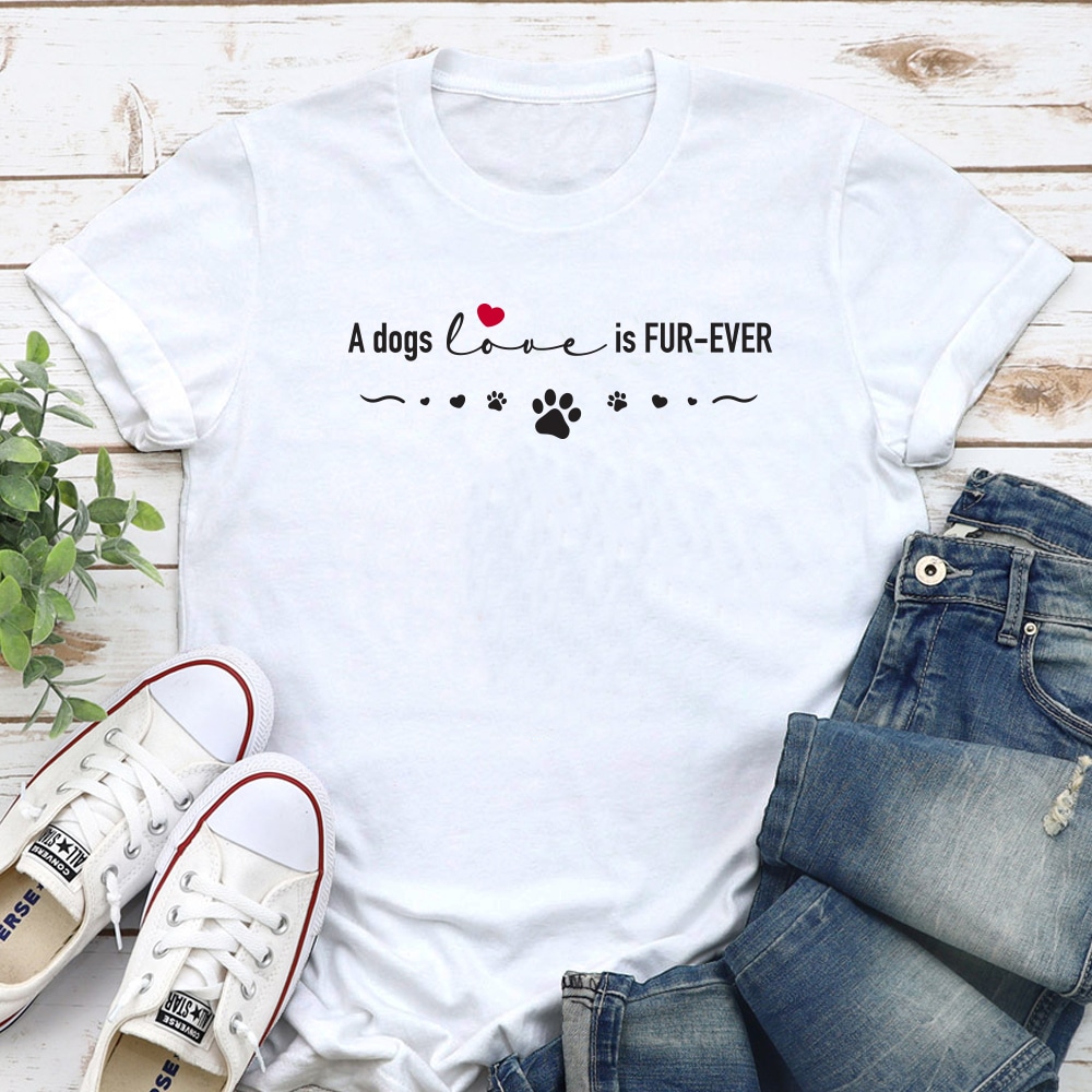 A Dogs Love Is Fur-Ever Standard Tee White