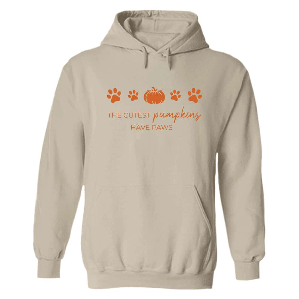 The Cutest Pumpkins Have Paws Hoodie Sand