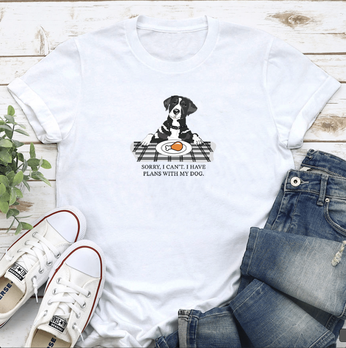 I Have Plans With My Dog Standard Tee White
