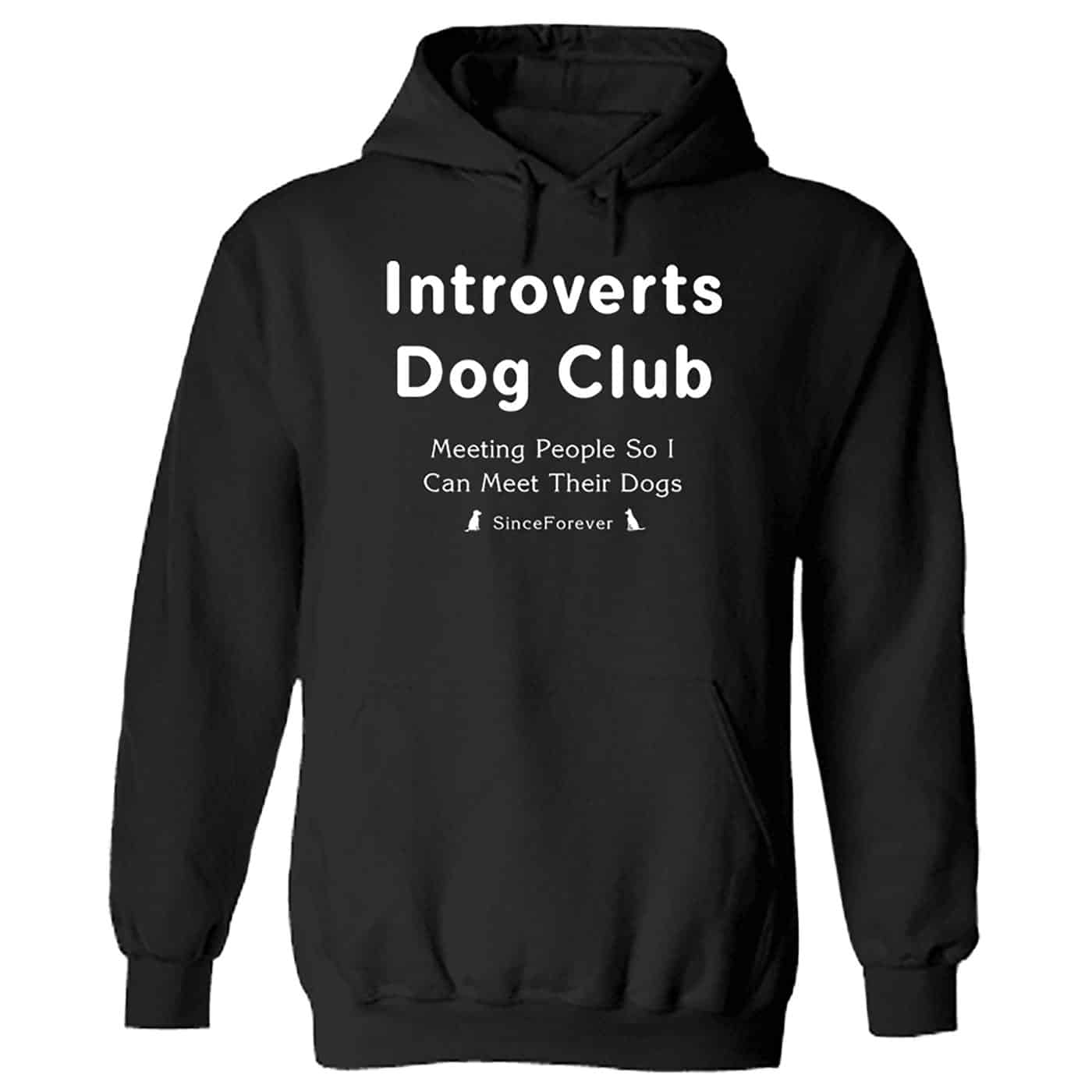 Introverts Dog Club Hoodie Black