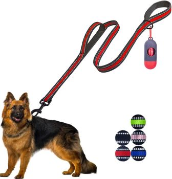 JSXD 5 FT Heavy Duty Double Handle Dog Leash 