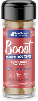 Raw Paws Boost Pet Food Topper Freeze-Dried Beef Liver