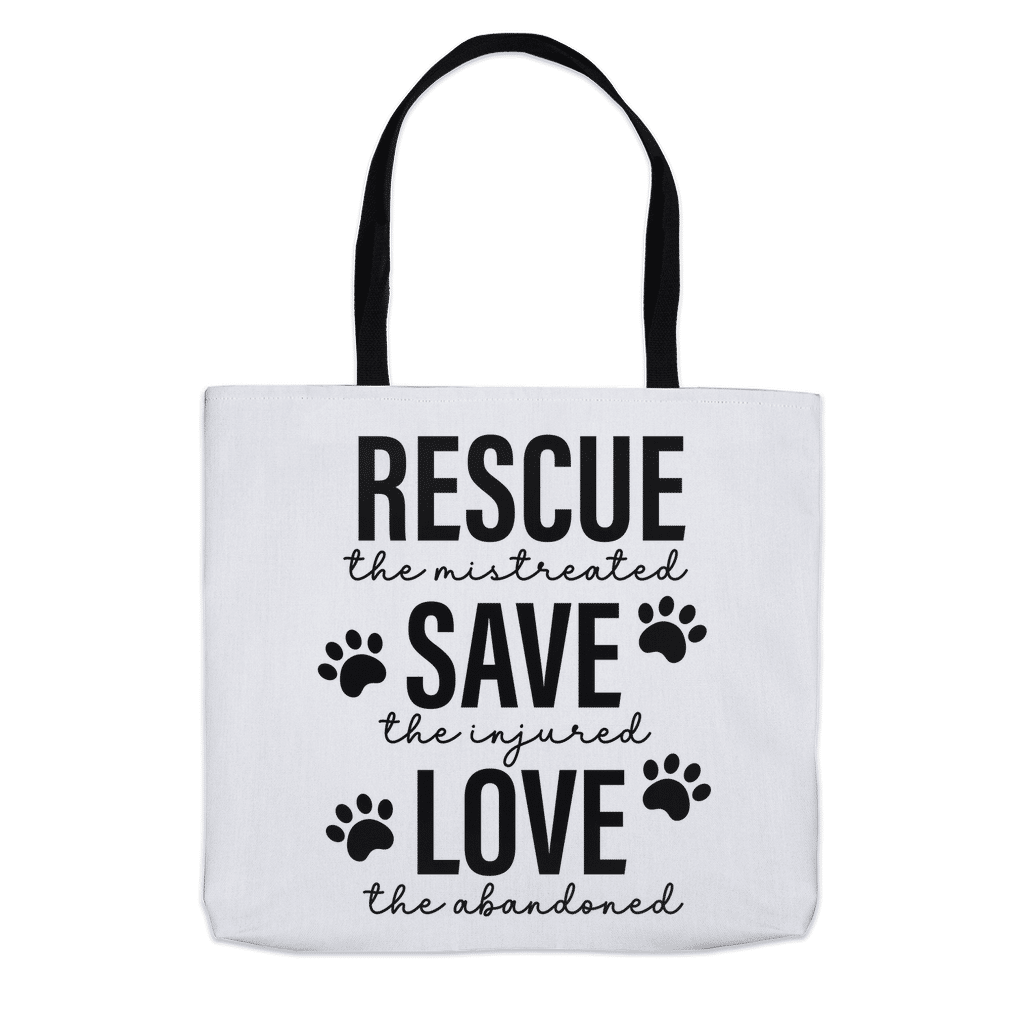 Rescue Save Love Tote Bags (Choose your size)