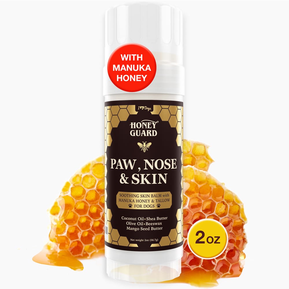 FREE Paw & Nose Healing Balm With Purchase of Honey Guard™ – Allergy & Itch Omega 3-6-9 Powder for Dogs Extra Strength with Manuka Honey, Quercetin, Colostrum, Krill Oil and Probiotics – 90 Scoops - Image 3