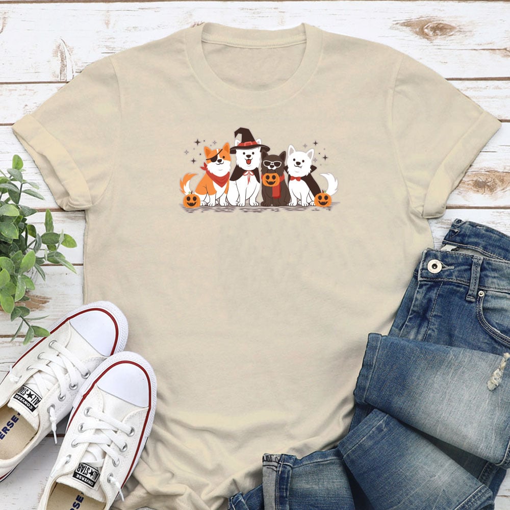 Halloween Dogs Standard Tee Tan
