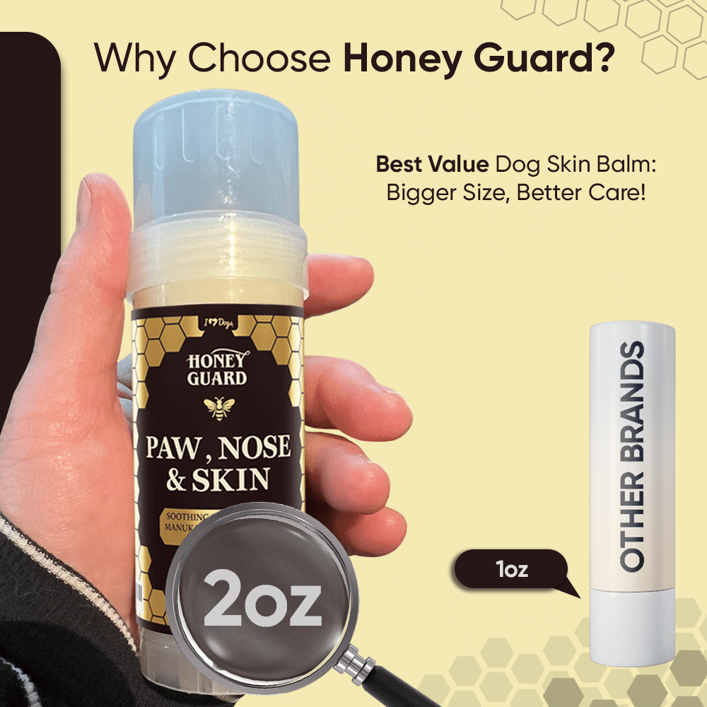 FREE Paw & Nose Healing Balm With Purchase of Honey Guard™ – Allergy & Itch Omega 3-6-9 Powder for Dogs Extra Strength with Manuka Honey, Quercetin, Colostrum, Krill Oil and Probiotics – 90 Scoops - Image 11