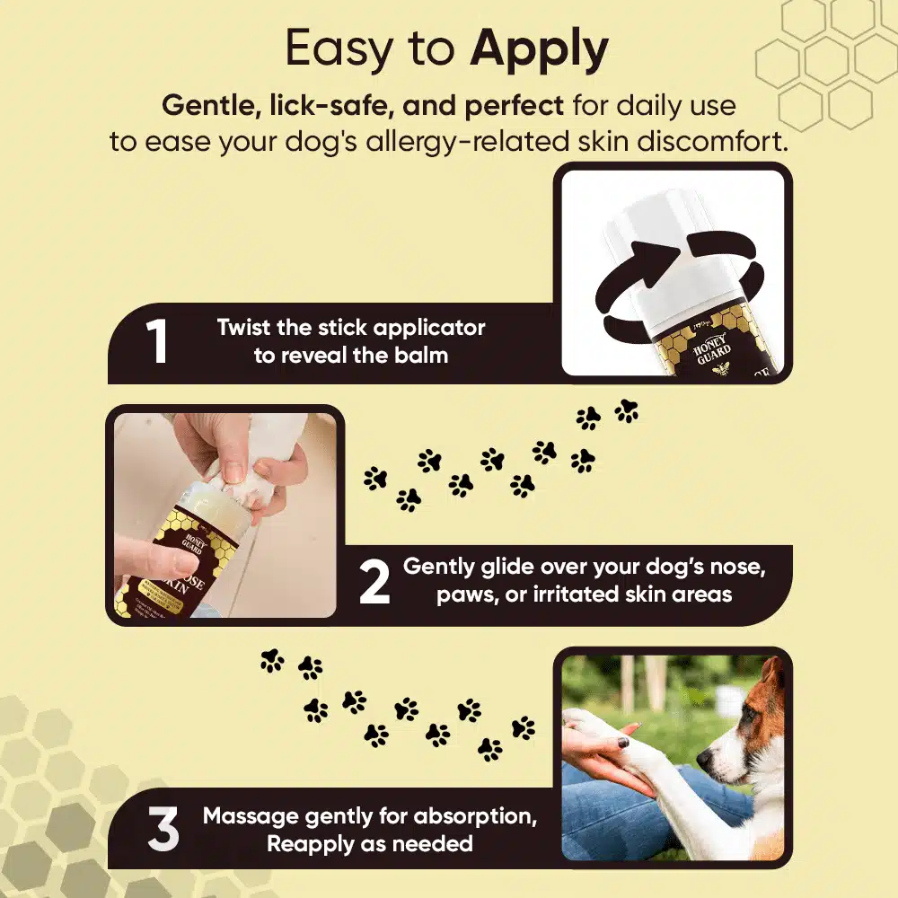 FREE Paw & Nose Healing Balm With Purchase of Honey Guard™ – Allergy & Itch Omega 3-6-9 Powder for Dogs Extra Strength with Manuka Honey, Quercetin, Colostrum, Krill Oil and Probiotics – 90 Scoops - Image 16