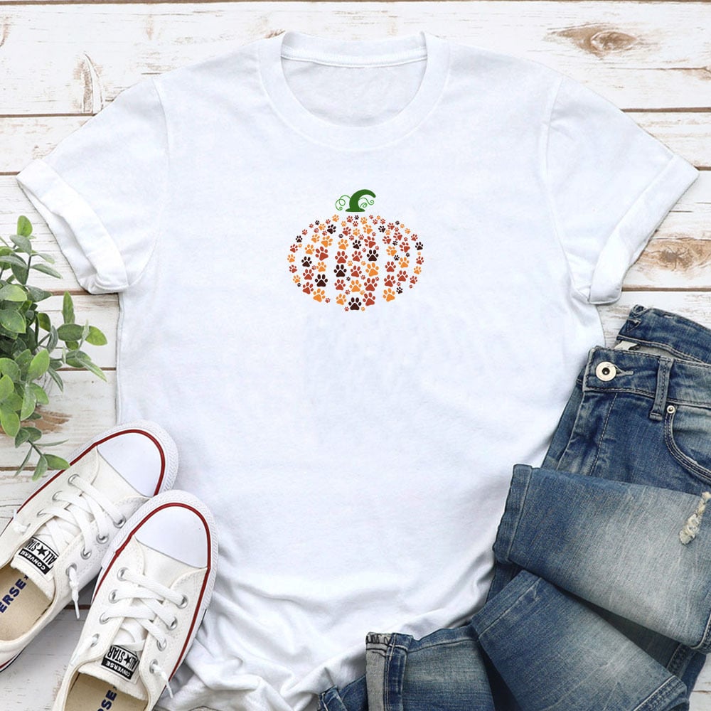 Pawsitive Pumpkin Standard Tee White