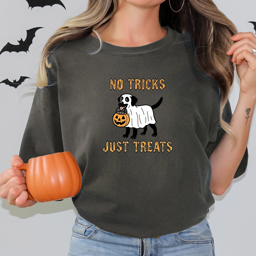 Comfort Colors No Tricks, Just Treats Vintage Washed Tee - Pepper