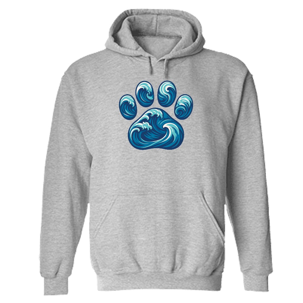 Paw Wave Hoodie Heather Grey