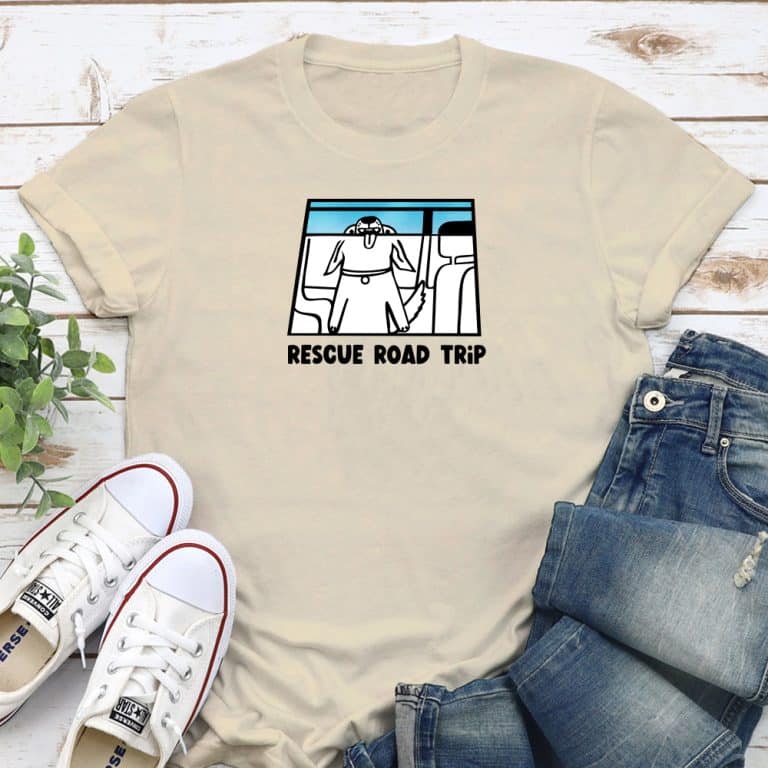Rescue Road Trip Window Licker Standard Tee Tan