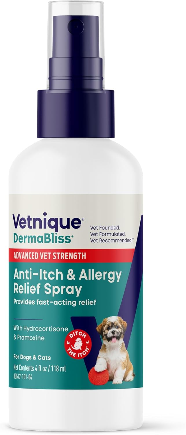 Vetnique Dermabliss Anti Itch Spray for Dogs & Cats with Hydrocortisone 