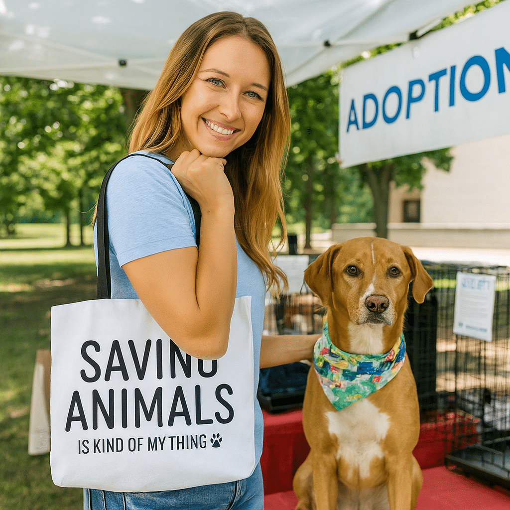 Saving Animals Is My Kind Of My Thing Tote Bags (Choose your size) - Image 3