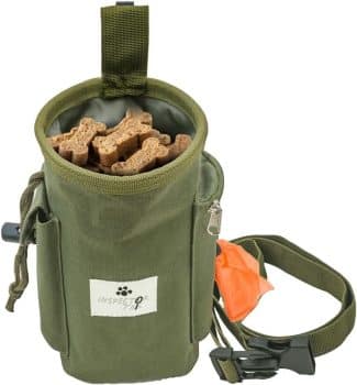 INSPECTOR TAIL Dog Treat Pouch for Training, Drawstring Bag, Hands Free 
