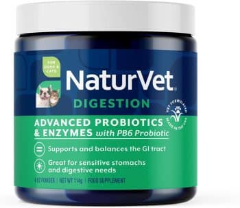 NaturVet Advanced Probiotics & Enzymes Supplement for Dogs & Cats